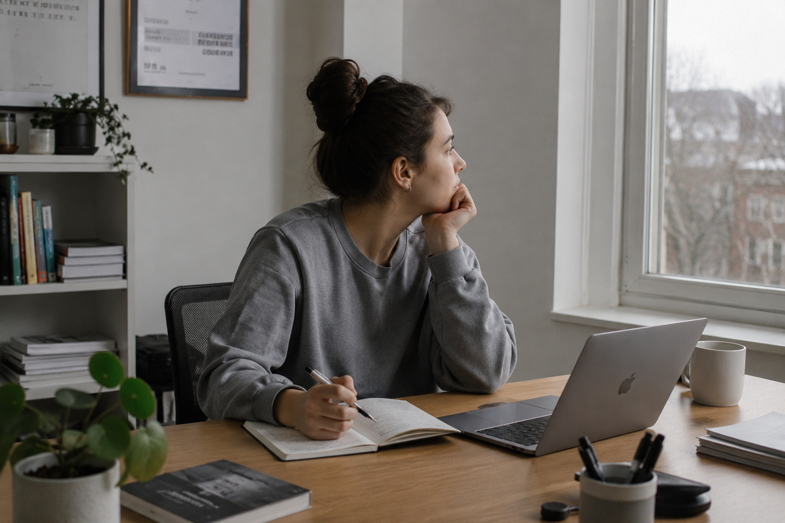 A quiet workspace with the hum of distracted focus
