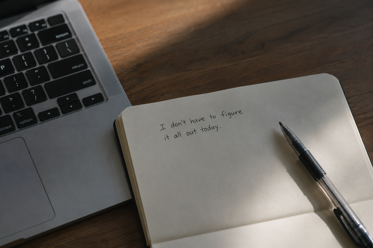 A handwritten note — a quick breadcrumb marking where the work was left